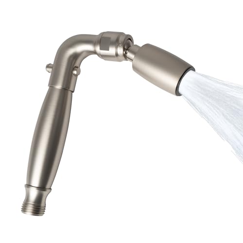 High Sierra® Solid Metal Handheld Shower Head, Lead-Free, with Built-In Trickle Valve. Shower Hose and Holder Not Included. High Pressure 2.0 GPM. Brushed Nickel