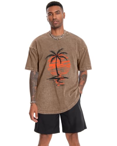 Image of Oversized Tshirts for Men Short Sleeve Vintage Washed Basic Loose Tees 2026