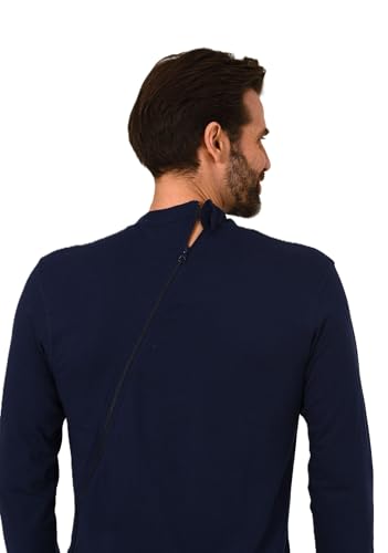 Men's Alzheimer's Clothing Nursing Jumpsuit Pajama long sleeve with zipper at back4