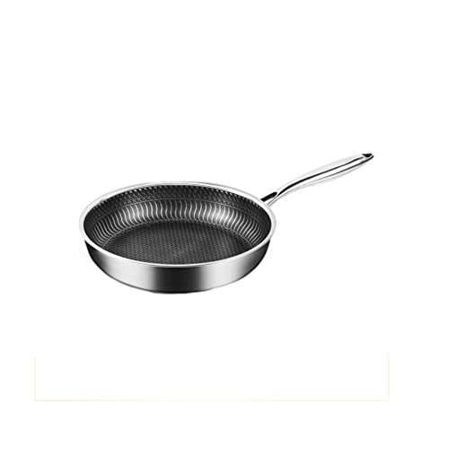 Casserole à frire en acier inoxydable 304 de 28cm avec structure en nid d'abeille double face