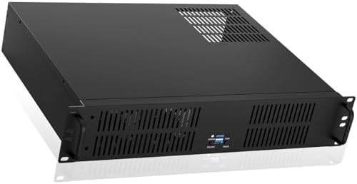 2U Server Chassis Rackmount Case,3.5" HDD+1SSD Bays, Micro-ATX,ITX Compatible,USB 3.0 x 2,Black