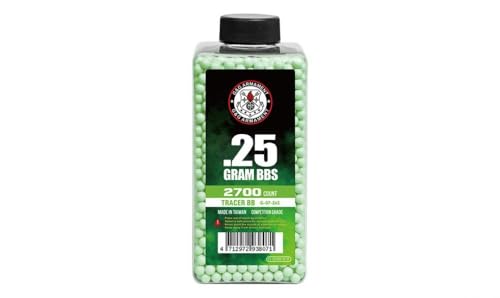 G&G Pellets 0.25g Green Tracer – 2700 Rounds Bottle EG-07-265 – Precision Airsoft Tracer Ammunition for Accuracy & Night Games