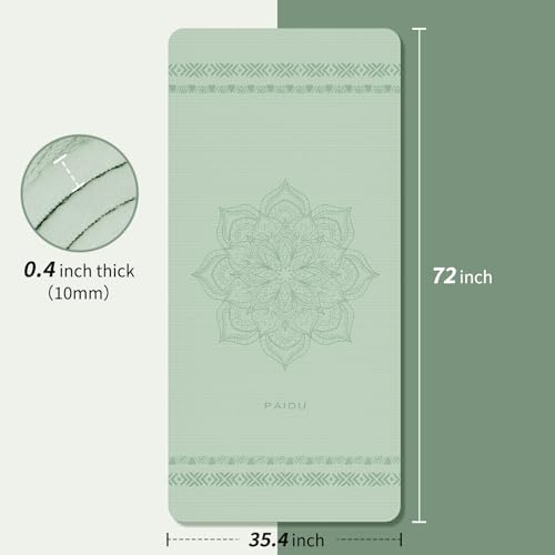 Image of PAIDU Large Yoga Mat 72 inchx36 inchx10mm Non-Slip Exercise Mat for Home Gym Studio