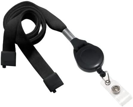 easyIDea Black 5/8" Breakaway Lanyards w/Badge Reel [2138-7001] QTY:100