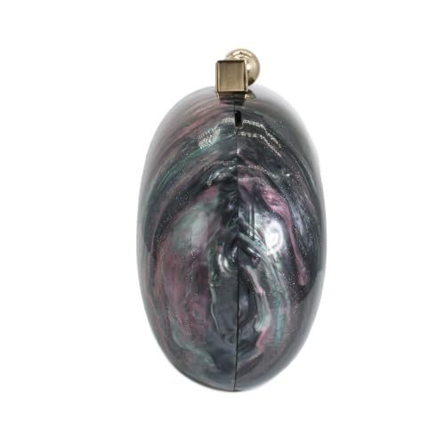 Image of Acrylic Evening Clutch Bag for Women Shell Shape Shoulder Crossbody Bag Glitter Marble Purse Handbag