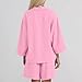 2 Piece Sets for Women Lounge Wear Matching Two Piece Pajama Fashion Oversized Shirts and Shorts Spring Outfit 2025 Pink