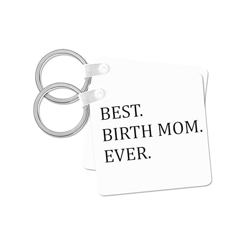 3dRose, Best Birth Mom Ever - black text - gifts from adopted children to birth parents, set of 2 Key Chains