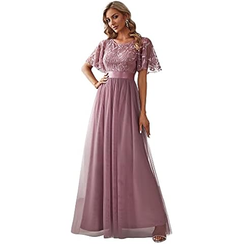 Vestido de Noche Ever-Pretty A-línea Encaje Orquídea Cover
