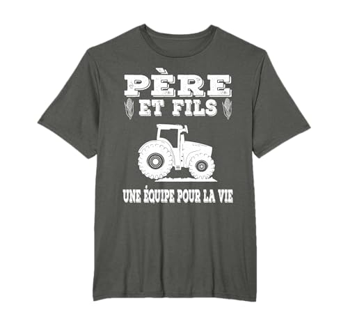 père et fils tracteur agriculteur duo assorti fête des pères T-Shirt