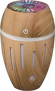 mobigon Wood Cool Mist Ultrasonic Humidifier for Room Moisture, Aroma Diffuser for Home, 300ml Essential Oil Diffuser with 7 Colorful Night Light, Auto Shut-Off, Home, Office, car (F.Light Brown)