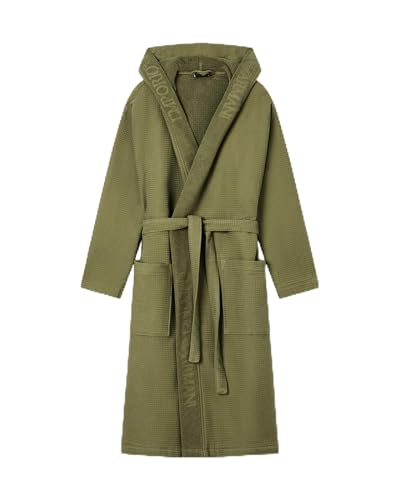 EMPORIO ARMANI Peignoir de bain gaufré unisexe Vert XL