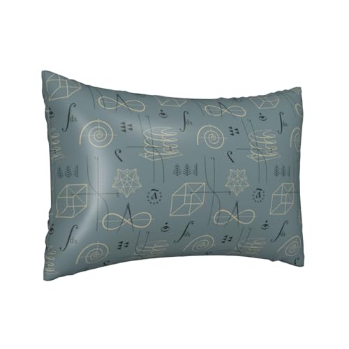 Funda de almohada de seda para cabello y piel, tamaño Queen, fundas de almohada refrescantes para dormir, tamaño estándar, 50,8 x 76,2 cm, funda de almohada de satén con estampado de cuadrante