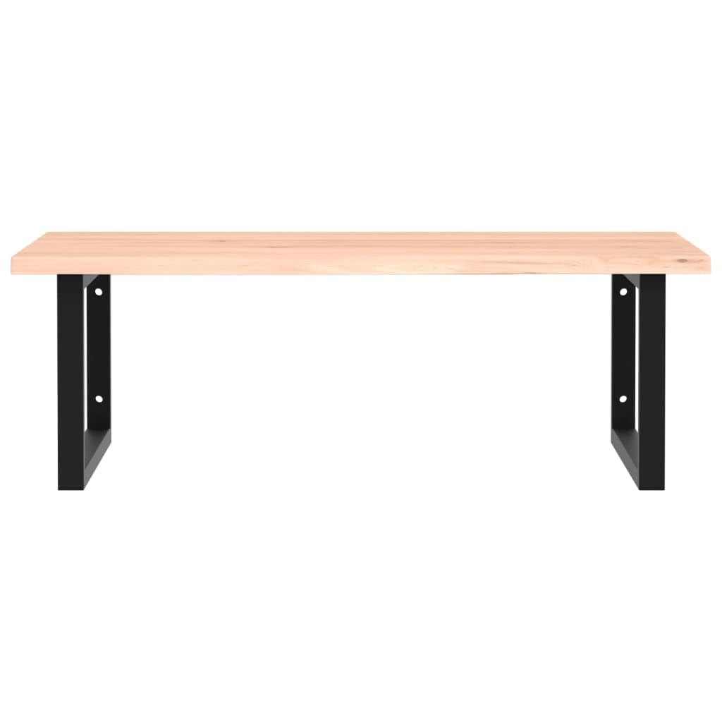 Piano lavabo con supporto in acciaio e legno di rovere massiccio, 80 x 60 cm, portata fino a 100 kg, montaggio a parete, salvaspazio, per armadietto da bagno, cosmetici, asciugamani