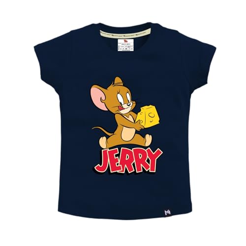 Image of Amazon Brand - Jam & Honey Baby-Girls Half Sleeve Graphic Printed T-Shirt | Round Neck | Regular Fit | Cartoon Characters (Available from 1-14 Years) (Pack of 3)