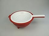 Original Tupperware TUPPERWARE Küchenhelfer Sieb Saladin rot-weiß Sieb mit Abtropfsieb Multi-Sieb 9880