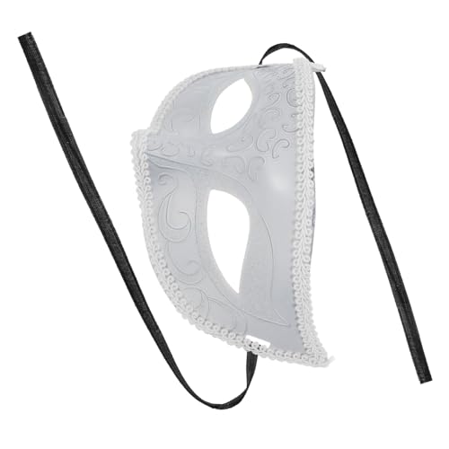 Masque de mascarade élégant en fine dentelle blanche pour adulte exigeant et bal vénitien