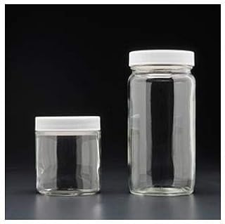 JG Finneran 9-191-2 Clear Borosilicate Glass Precleaned Tall Straight Sided Wide Mouth Jar with White Polypropylene Closure and 0.015