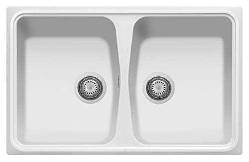 due vasche Lavello in composito da cucina incasso TELMA by Plados linea Pacific due vasche 79x50 - Bianco