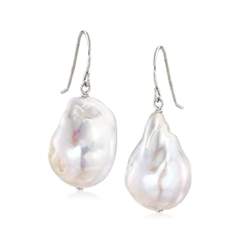 Ross-Simons 12-13mm Cultured Baroque Pearl Drop Earrings in Sterl...