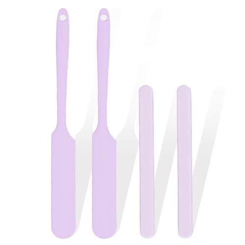 Image of 6Pcs silicone wax applicator Non-stick Waxing Applicator Hair Removal Sticks Applicator Spatula Reusable Hard Wax Scraper for Home Salon Body Use (4pc purple)