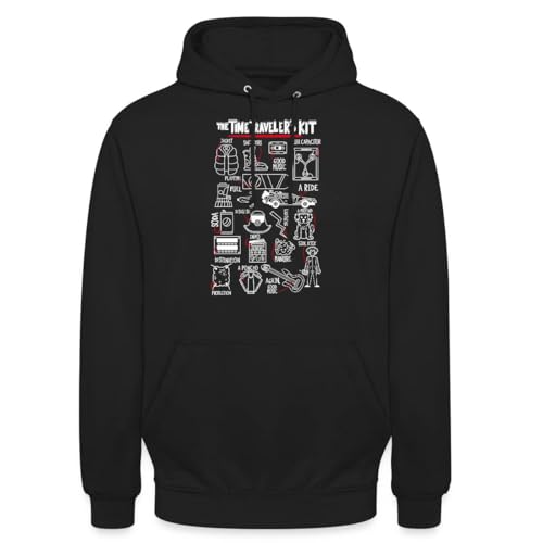 Spreadshirt Back To The Future The Time Traveler´s Kit Unisex Hoodie, L, black