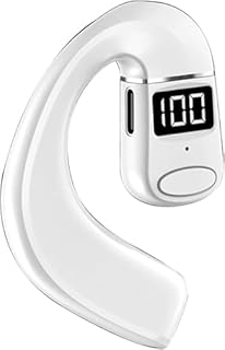 骨伝導イヤホン 開放型 片耳 会話用 テレビ用 スポーツ 片耳 左右個別音量調整 耳をふさがない 超軽量 スポーツ 骨伝導 ヘッドセット ホワイト