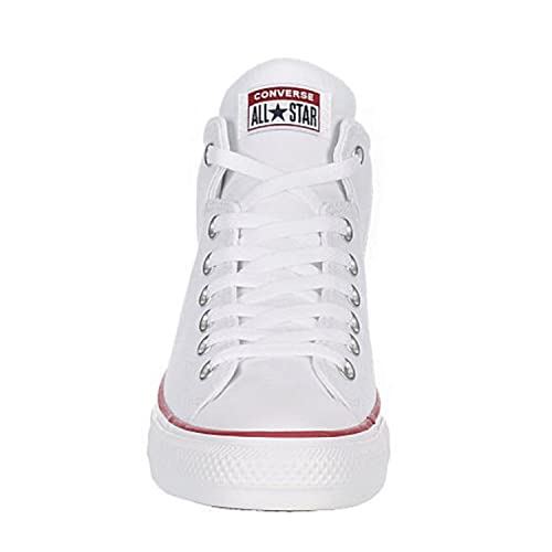 Converse Unisex Chuck Taylor All Star High Street Mid Canvas Sneaker - Lace up Closure Style - White/Red/Clematis Blue 113