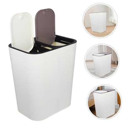 Caneca de basura dual para cocina beige 33x28.7x20.7 cm miniatura 4