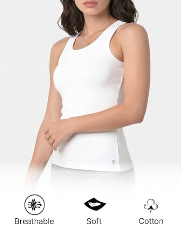 Image of Enamor E025 Essentials Stay New Slim Fit Soft, Naturally Breathable Cotton Fabric Tank Top For Women