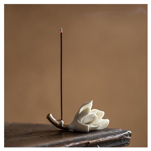 お香立て 白木蓮香炉 線香皿 おしゃれ 線香立て セラミック 仏壇香炉 癒し 香道 茶道用品 リラックス 睡眠 書斎 瞑想 座禅 ヨガ インテリア 置物