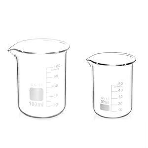 Lunpog Messbecher Glas Set, 50ml 100ml