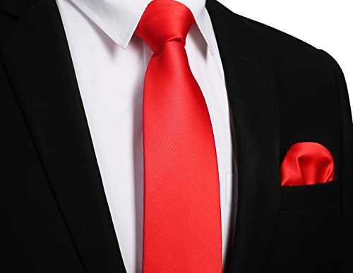 Image of Enlision Mens Ties Solid Color Satin Necktie Ties for men Handkerchief Cufflinks Pocket Squares for Wedding