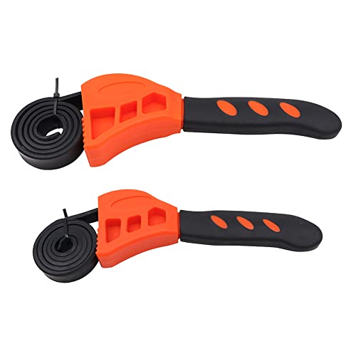 Tiardey 2pcs Rubber Strap Wrench Set, Adjustable Straps Comfort Grip Nylon TPR Handle,Use for Pipe,Oil Filter,Shower Heads - Image 2