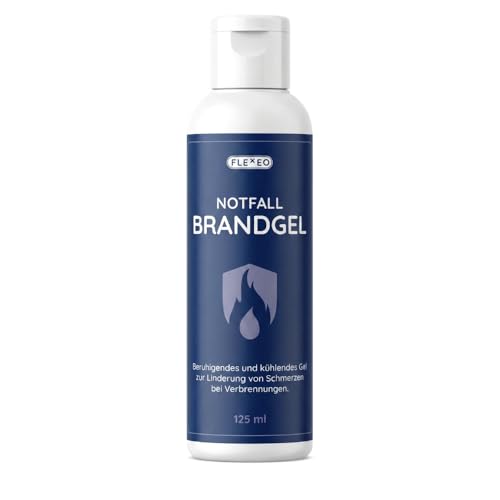 FLEXEO Notfall Brandgel 125 ml | kühlendes Verbrennungsgel bei Brandverletzungen und Verbrennungen | Gel für Brandwunden Brandsalbe Verbrennungssalbe Brandwundgel