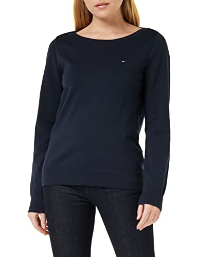 Tommy Hilfiger Damen Pullover Jersey Elegant, Blau (Desert Sky), L