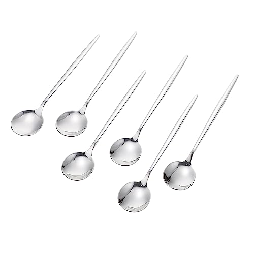 6pcs Stainless Steel Tablespoon Home Tableware Stainless Steel Serving Spoons Food Spoons Western Tableware Western Food Serving Spoon Western Flatware Meal Spoon Kitchen Supplies