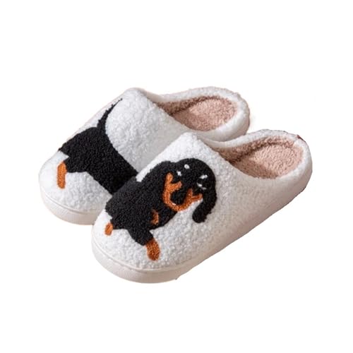 Pantoufles en coton haut de gamme brodées main pour intérieur hiver blanc 40 2/3
