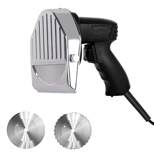 WTRYRN 80W Commercial Gyro Cutter, Electric Shawarma Knife, Electric Kebab Slicer with Two Blades, Adjustable Thickness 0-8mm,60Kg Per Hour,Long-term Use Wiredmodel