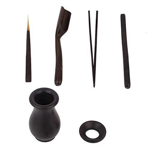 Kit accessoires thé Kung Fu ébène et bambou complet pour dégustation - 4