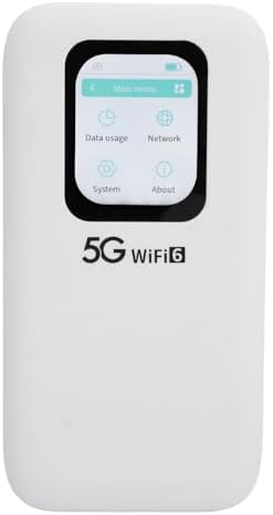 Dpofirs 5G WiFi Mobile Hotspot, WiFi 6 Mobile Hotspot Router, Connects Up to 16 Devices, with 2 Inch Touch Screen, Portable High Speed Pocket WiFi, for Travel Business