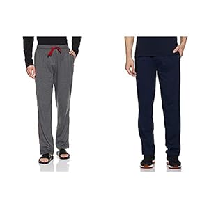Jockey Men’s Regular Fit Cotton, Polyester Track Pants (Charcoal, Shanghai Red, Navy Blue_L)