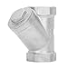 NOENNULL 1 1/2 Inch Y Strainer 304 Stainless Steel Y Type Filter for Water, Oil, Gas Pipelines Threaded Pipe Fitting for Industrial Commercial Use