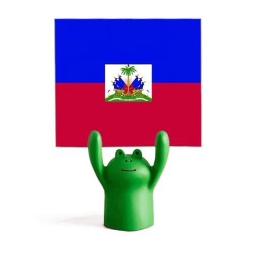 Support de mémo drapeau national d'Haïti pince note et décoration