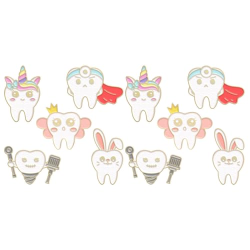 NOLITOY 10 Pièces Broche De Dent Épingle à Nourrice Esthétique De La Broche Épingle à Drôle Épingle à Vêtements Dents Manquer Alliage De Zinc Dessin Animé Accessoires