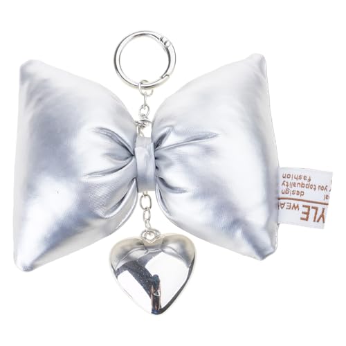 ハートイヤホンケースペンダントハートキーチェーンボウノットキーリングアロイキーリングキーズ女性バッグユニークなアクセサリー