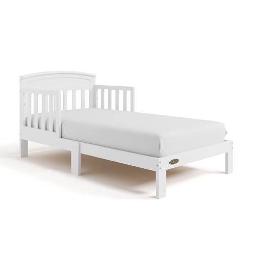 Graco Benton Toddler Bed (White) – GREENGUARD Gold Certified, Baby Safety Alliance Verified, with Safety Toddler Guardrails, Fits Standard Crib Mattress, Easy Assembly, Kids Transition Bed