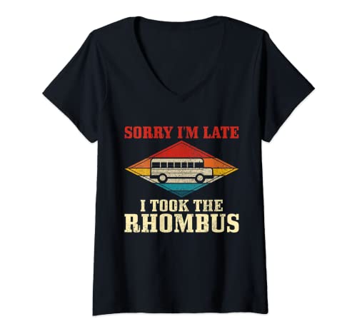 Mujer Sorry I'm Late I Took The Rhombus Funny Math Nerd Regalo Camiseta Cuello V