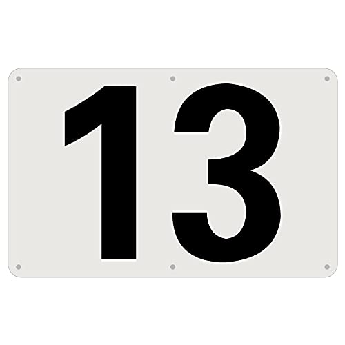 SICHENG アルミ板駐車場番号札防水.耐候 スクリーン印刷金属ベーキングワニス 径4.8φmm穴×6隅 ナンバープレート プレート看板 駐車場 数字 番号 標識 表示 屋内外対応