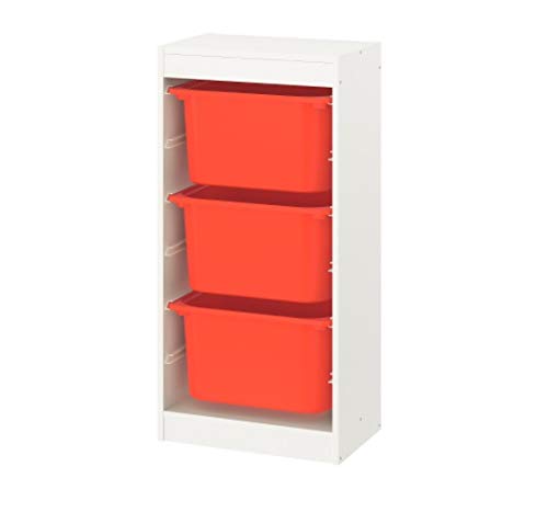 DiscountSeller Trofast Combinación de almacenamiento con cajas, blanco/naranja46x30x94 cm Cover