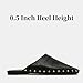 Fuazuzu Comfortable Mules for Women Leather Studded Round Toe Low Heel Flats Mules Backless Slip on Clogs Slippers for Casual Fashion Dressy, Black, 7.5